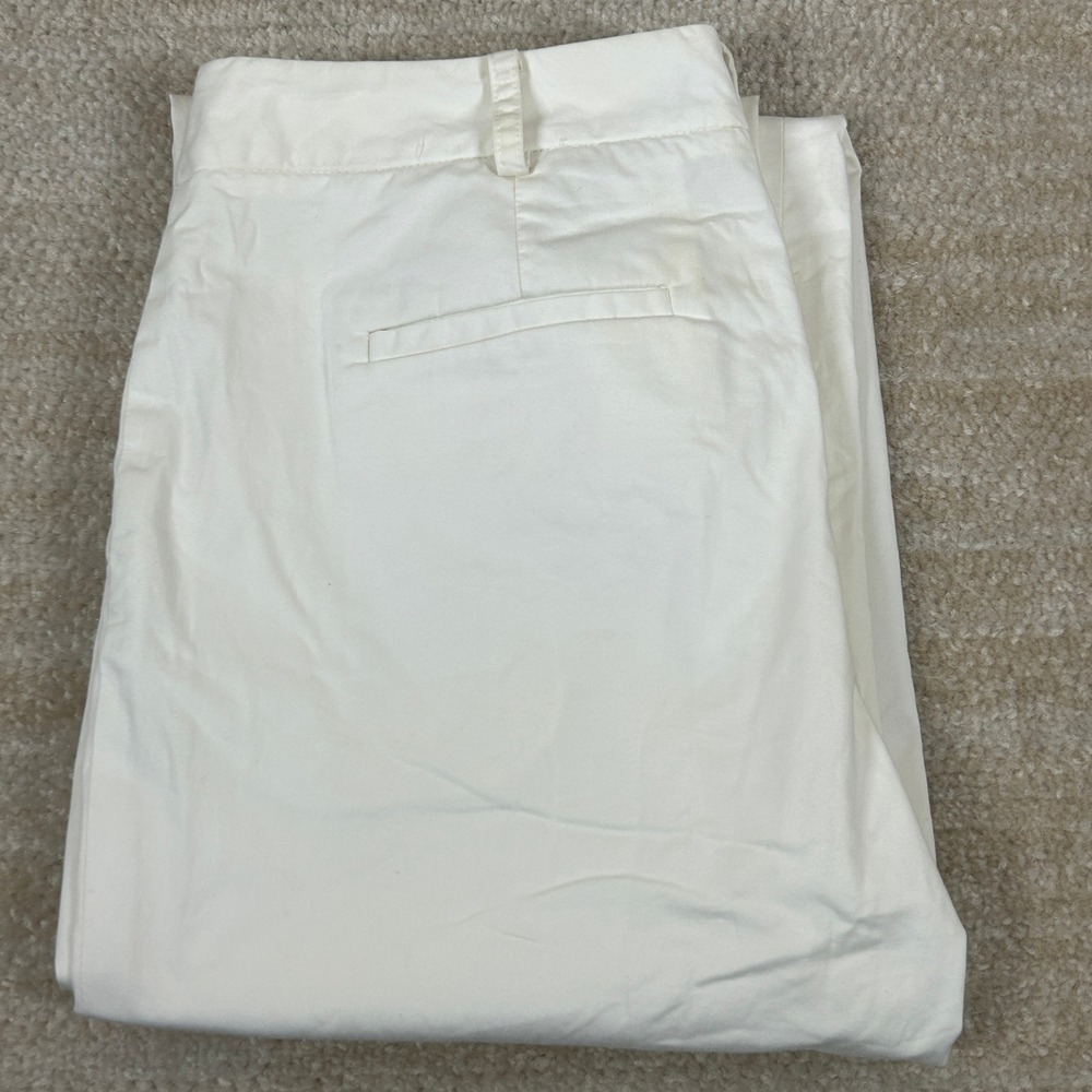 Talbots Signature Dress Pants Minimalist White Cotton Stretch 4P Petite Womens